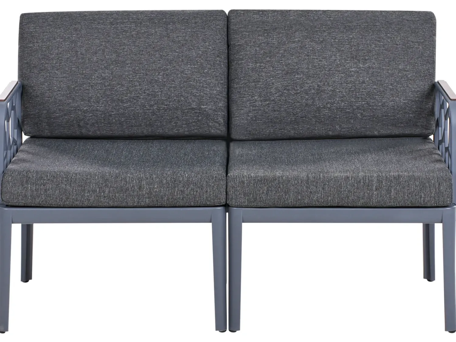 Hot Beliani Set di divani da giardino 4 posti ERICHE Grigio scuro Marrone Grigio