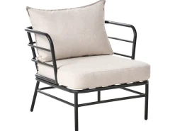 Best Beliani Set di divani da giardino 5 posti PONZONE Metallo Beige chiaro Beige Nero