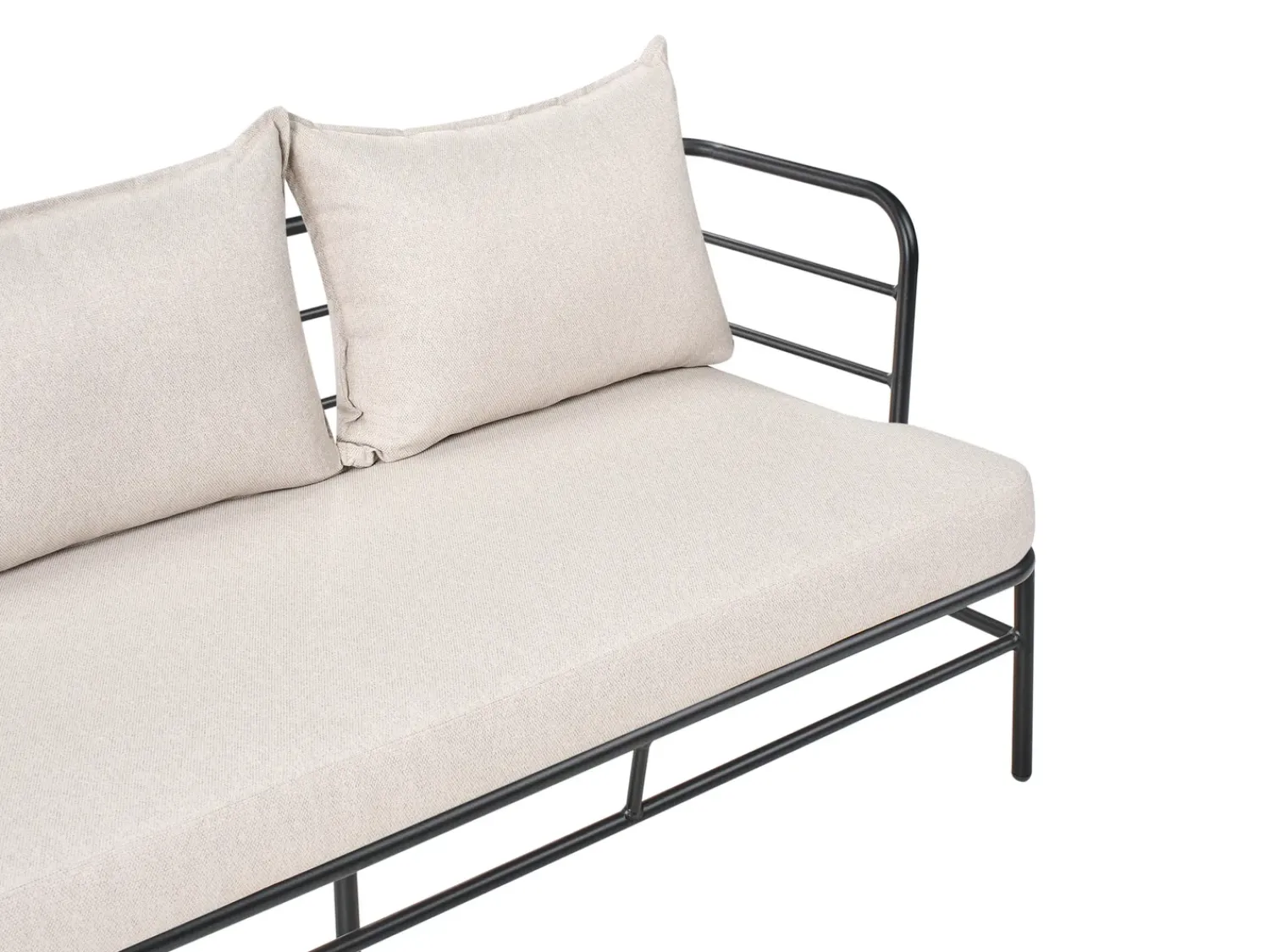 Best Beliani Set di divani da giardino 5 posti PONZONE Metallo Beige chiaro Beige Nero