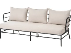 Best Beliani Set di divani da giardino 5 posti PONZONE Metallo Beige chiaro Beige Nero