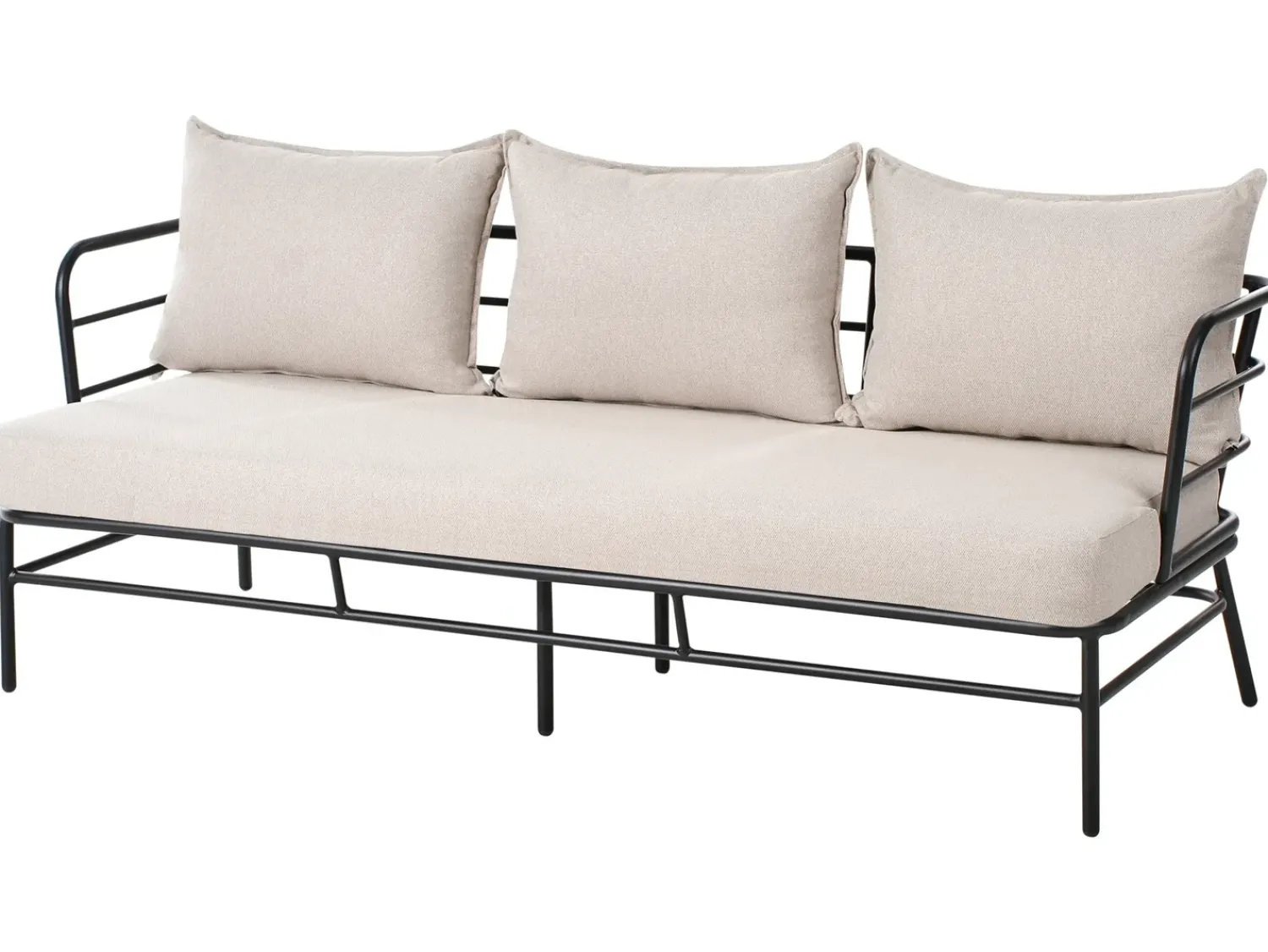 Best Beliani Set di divani da giardino 5 posti PONZONE Metallo Beige chiaro Beige Nero