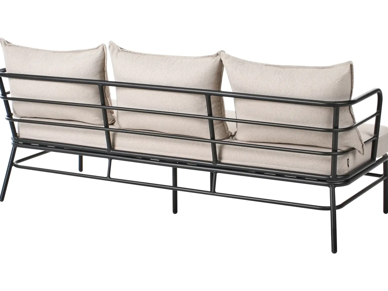Best Beliani Set di divani da giardino 5 posti PONZONE Metallo Beige chiaro Beige Nero