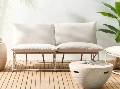 Outlet Beliani Set di divani da giardino 4 posti PICO Metallo chiaro Beige