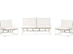 Outlet Beliani Set di divani da giardino 4 posti PICO Metallo chiaro Beige