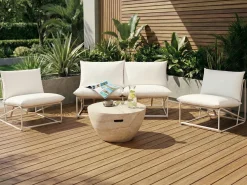 Outlet Beliani Set di divani da giardino 4 posti PICO Metallo chiaro Beige