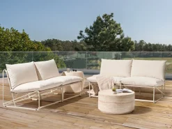 Outlet Beliani Set di divani da giardino 4 posti PICO Metallo chiaro Beige