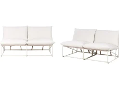 Outlet Beliani Set di divani da giardino 4 posti PICO Metallo chiaro Beige
