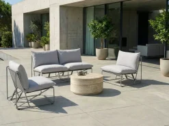 Discount Beliani Set di divani da giardino 4 posti PICO Metallo Grigio