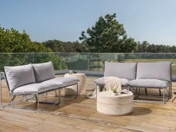 Discount Beliani Set di divani da giardino 4 posti PICO Metallo Grigio