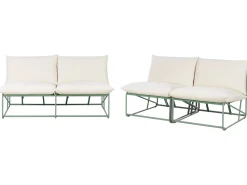Online Beliani Set di divani da giardino 4 posti PICO Metallo Verde Beige Verde