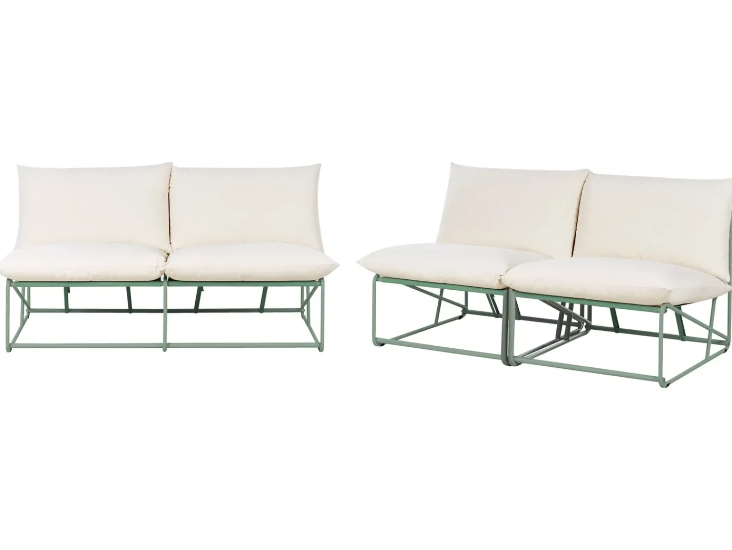 Online Beliani Set di divani da giardino 4 posti PICO Metallo Verde Beige Verde