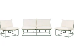 Online Beliani Set di divani da giardino 4 posti PICO Metallo Verde Beige Verde