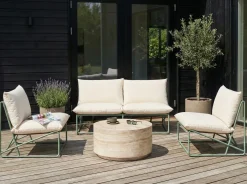 Online Beliani Set di divani da giardino 4 posti PICO Metallo Verde Beige Verde