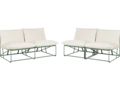 Online Beliani Set di divani da giardino 4 posti PICO Metallo Verde Beige Verde