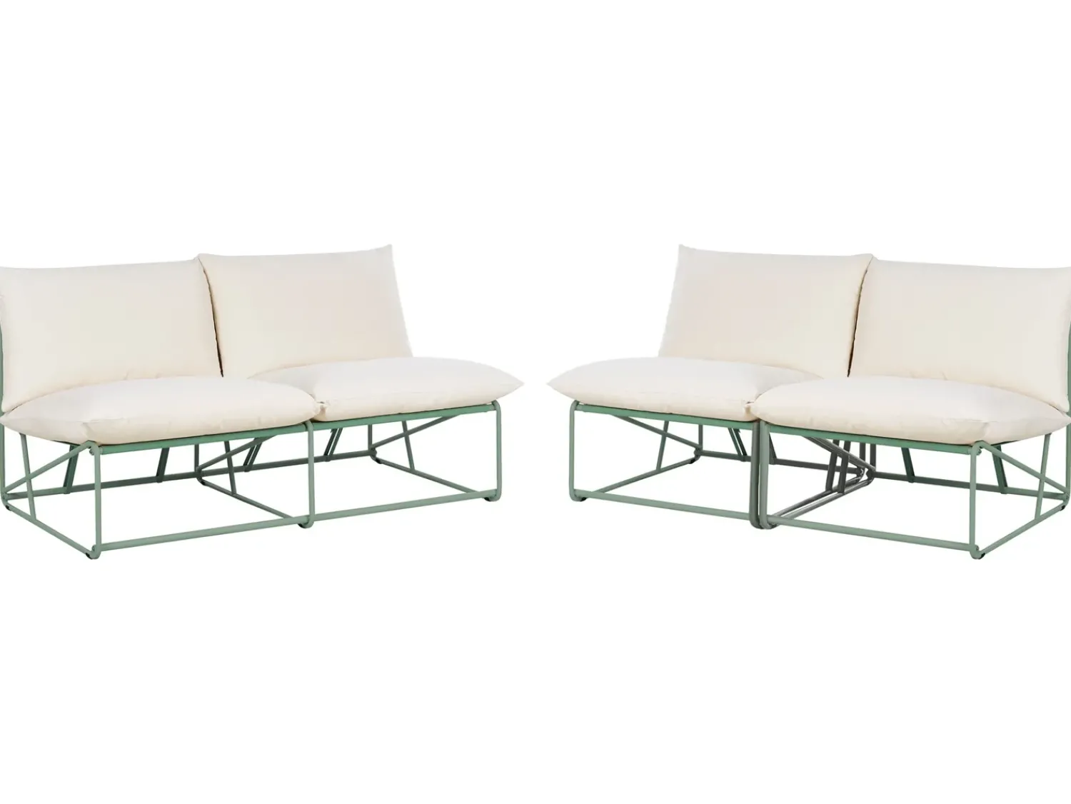 Online Beliani Set di divani da giardino 4 posti PICO Metallo Verde Beige Verde