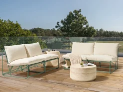 Online Beliani Set di divani da giardino 4 posti PICO Metallo Verde Beige Verde