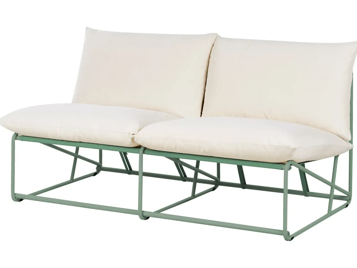 Online Beliani Set di divani da giardino 4 posti PICO Metallo Verde Beige Verde
