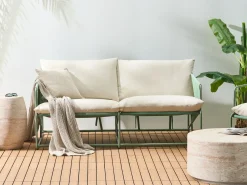 Online Beliani Set di divani da giardino 4 posti PONTE Metallo Verde Beige Verde