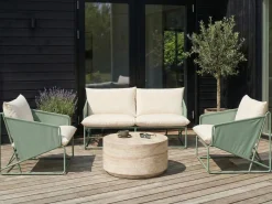 Online Beliani Set di divani da giardino 4 posti PONTE Metallo Verde Beige Verde