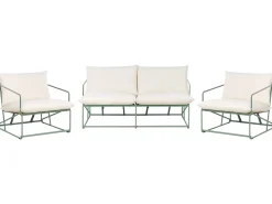 Online Beliani Set di divani da giardino 4 posti PONTE Metallo Verde Beige Verde