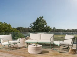 Online Beliani Set di divani da giardino 4 posti PONTE Metallo Verde Beige Verde