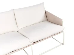 Hot Beliani Set di divani da giardino 4 posti PONTE Metallo Beige chiaro Beige Grigio