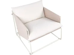 Hot Beliani Set di divani da giardino 4 posti PONTE Metallo Beige chiaro Beige Grigio
