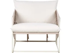 Hot Beliani Set di divani da giardino 4 posti PONTE Metallo Beige chiaro Beige Grigio