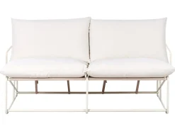 Hot Beliani Set di divani da giardino 4 posti PONTE Metallo Beige chiaro Beige Grigio