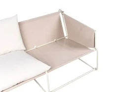 Hot Beliani Set di divani da giardino 4 posti PONTE Metallo Beige chiaro Beige Grigio