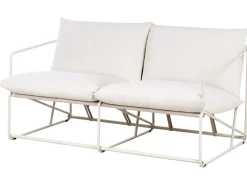 Hot Beliani Set di divani da giardino 4 posti PONTE Metallo Beige chiaro Beige Grigio