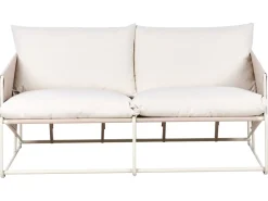 Hot Beliani Set di divani da giardino 4 posti PONTE Metallo Beige chiaro Beige Grigio