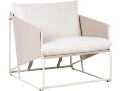 Hot Beliani Set di divani da giardino 4 posti PONTE Metallo Beige chiaro Beige Grigio