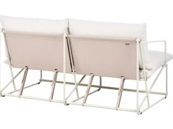Hot Beliani Set di divani da giardino 4 posti PONTE Metallo Beige chiaro Beige Grigio