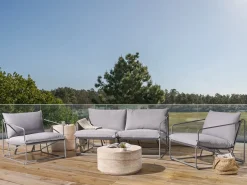 Online Beliani Set di divani da giardino 4 posti PONTE Metallo Grigio