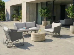 Online Beliani Set di divani da giardino 4 posti PONTE Metallo Grigio