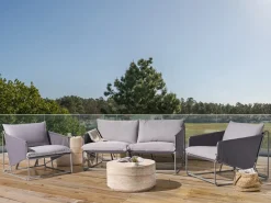 Online Beliani Set di divani da giardino 4 posti PONTE Metallo Grigio