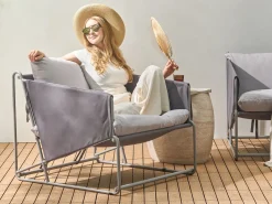 Online Beliani Set di divani da giardino 4 posti PONTE Metallo Grigio