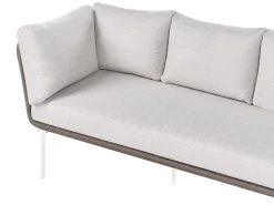 Beliani Set di divani da giardino 7 posti ROBELLA con tavoli Beige Bianco Beige Marrone