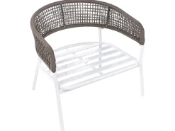 Beliani Set di divani da giardino 7 posti ROBELLA con tavoli Beige Bianco Beige Marrone