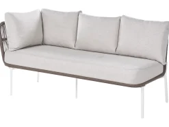 Beliani Set di divani da giardino 7 posti ROBELLA con tavoli Beige Bianco Beige Marrone