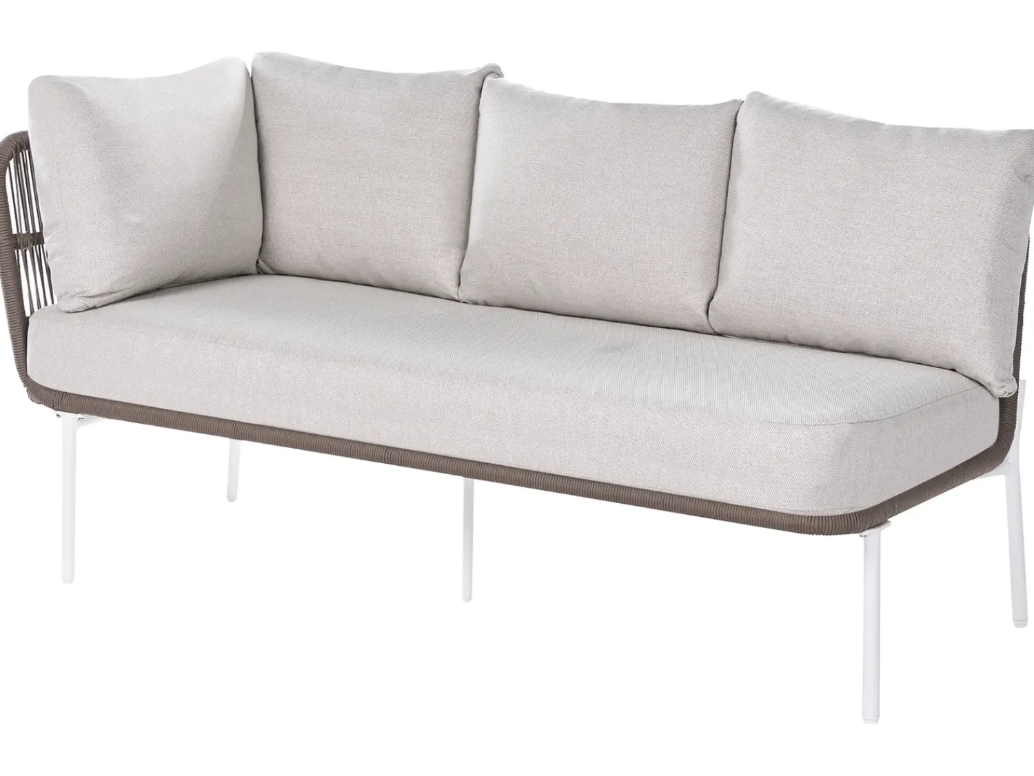 Beliani Set di divani da giardino 7 posti ROBELLA con tavoli Beige Bianco Beige Marrone