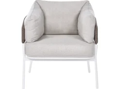 Beliani Set di divani da giardino 7 posti ROBELLA con tavoli Beige Bianco Beige Marrone