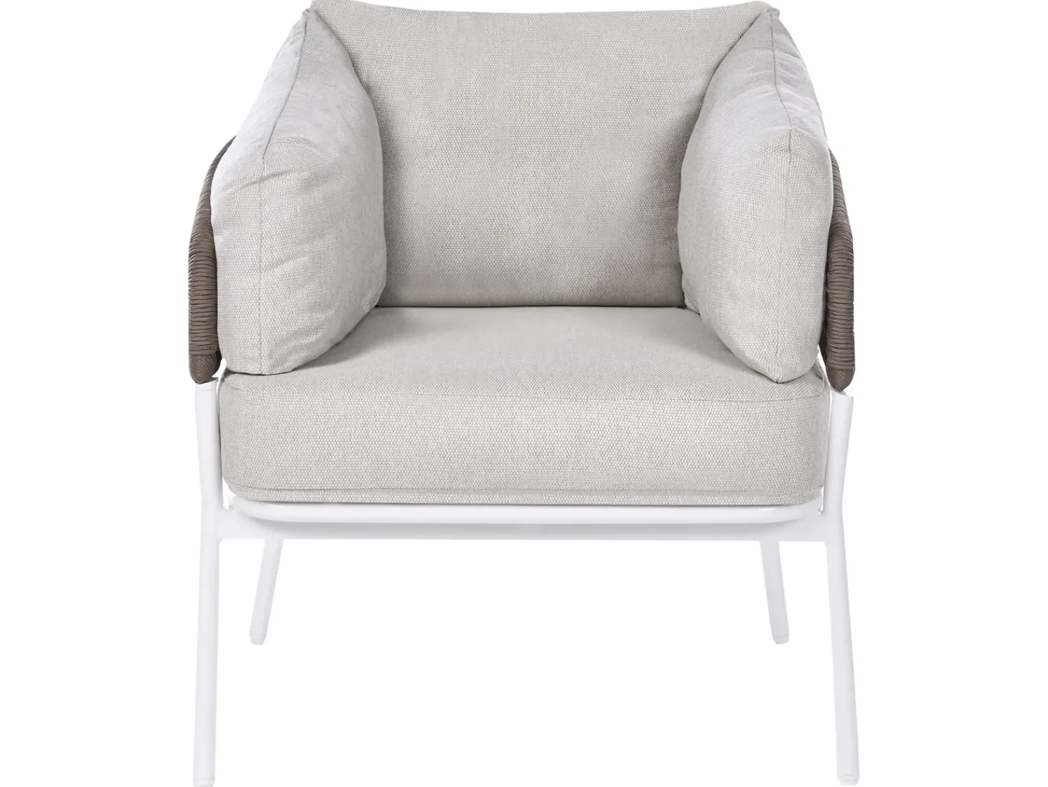 Beliani Set di divani da giardino 7 posti ROBELLA con tavoli Beige Bianco Beige Marrone