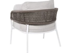 Beliani Set di divani da giardino 7 posti ROBELLA con tavoli Beige Bianco Beige Marrone