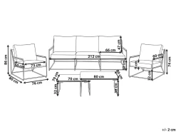 Online Beliani Set di divani da giardino 5 posti VENARIA con tavoli Metallo Beige/Nero Beige Nero