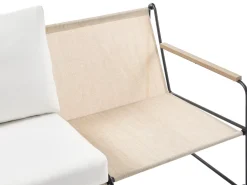 Online Beliani Set di divani da giardino 5 posti VENARIA con tavoli Metallo Beige/Nero Beige Nero