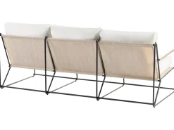 Online Beliani Set di divani da giardino 5 posti VENARIA con tavoli Metallo Beige/Nero Beige Nero