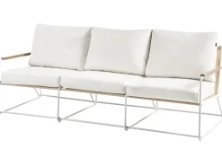 Online Beliani Set di divani da giardino 5 posti VENARIA con tavoli Metallo Beige/Bianco Bianco Beige