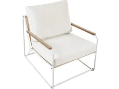 Online Beliani Set di divani da giardino 5 posti VENARIA con tavoli Metallo Beige/Bianco Bianco Beige